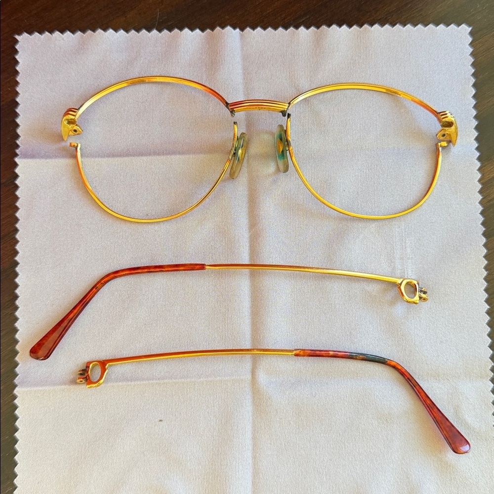 Vintage Cartier S Sapphire 55-18 Eyeglass Frame PARTS / REPAIR | No Screws